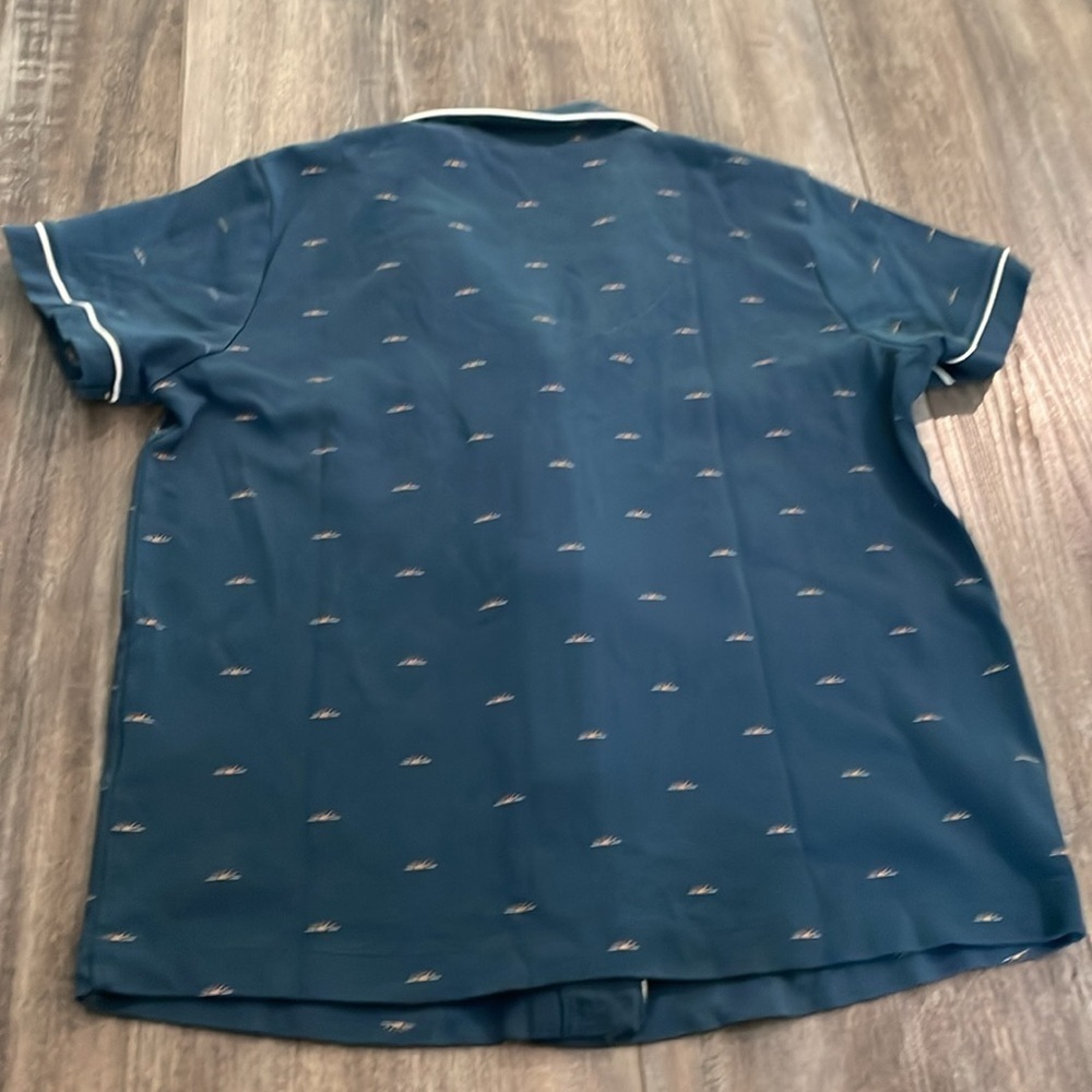 Faherty x Roller Rabbit Button Down Polo PJ Top Mini Wave Limited Edition Medium - Picture 7 of 7